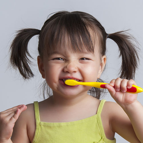 brushing and flossing